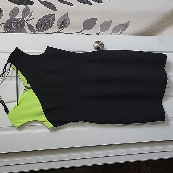 Ellen Tracy Dresses & Skirts - Ellen Tracy Asymmetric Neon Y2K Grunge Goth Dress